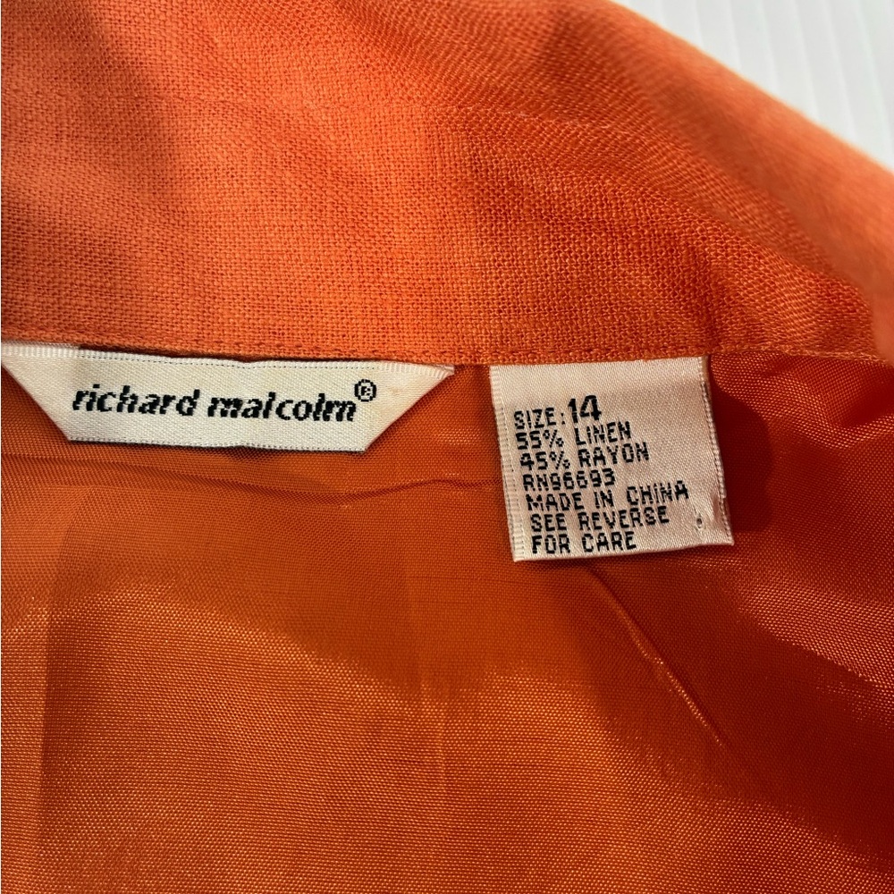 Richard Malcolm Linen Rayon Jacket blouse size 14 - Picture 9 of 10